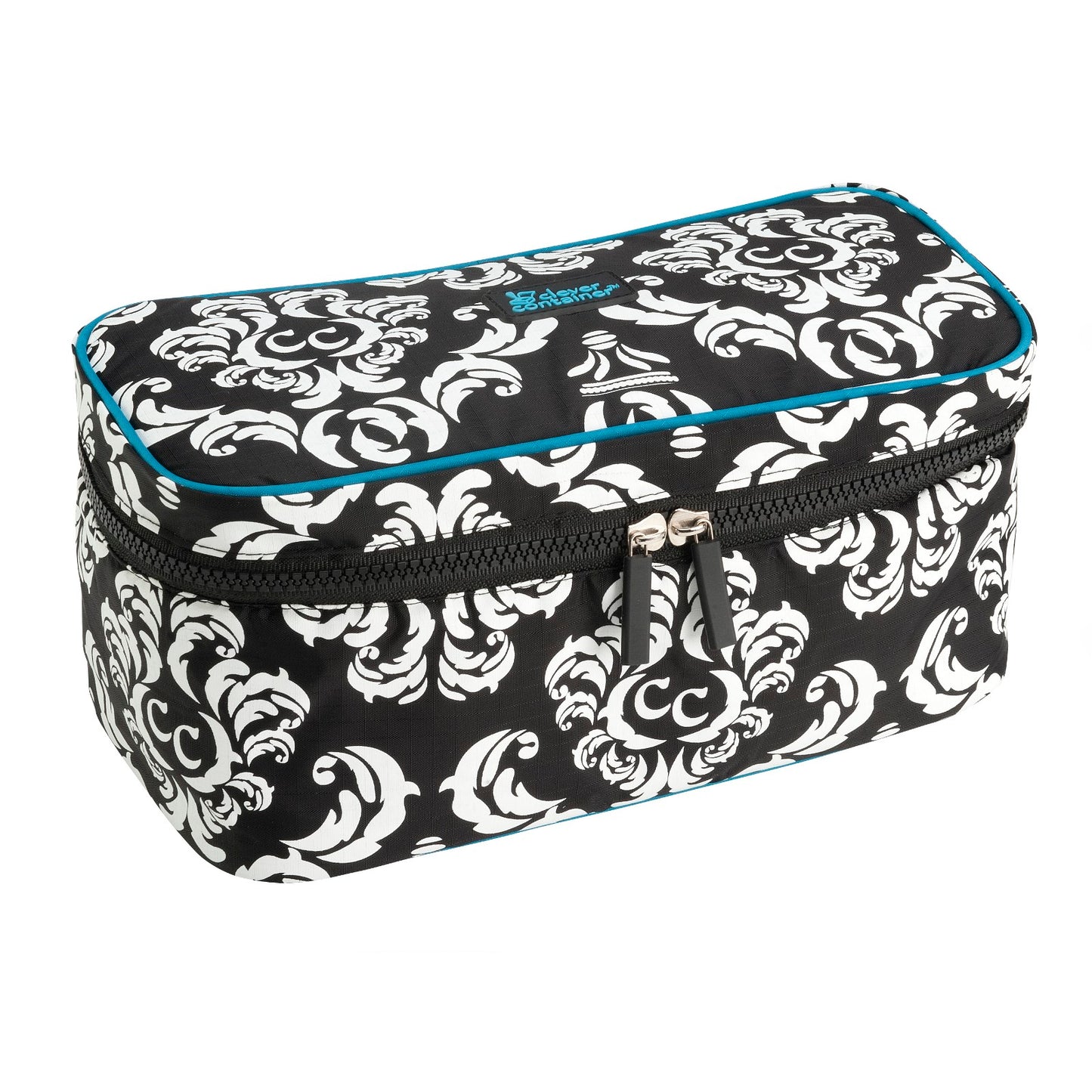 Travel Pouch - Damask with Teal