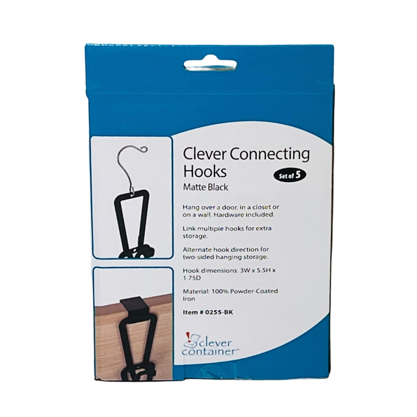 Clever Connecting Hooks - Black - Set of 5