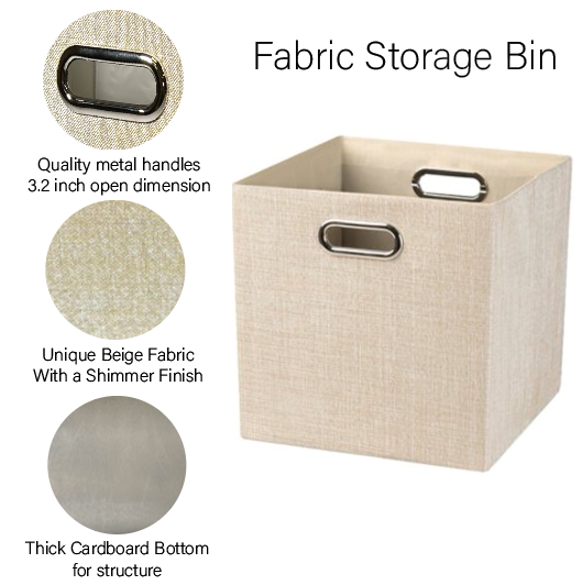 Cube Storage Bins - Beige - 3 Piece Bundle